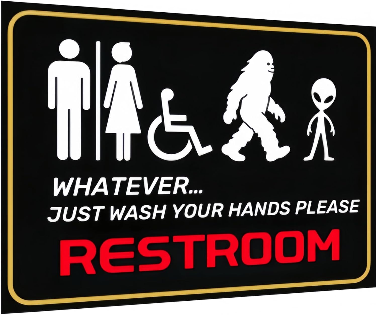All-Gender Bathroom Wall Sign  - Home Office Or review and price