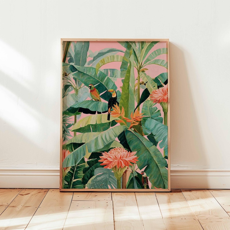 1pc Retro Tropical Canvas Post - Home Office Or review and price