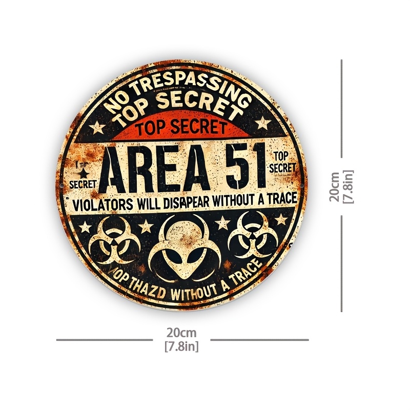 Vintage Area 51 Metal Wall Sig - Home Office Logo review and price