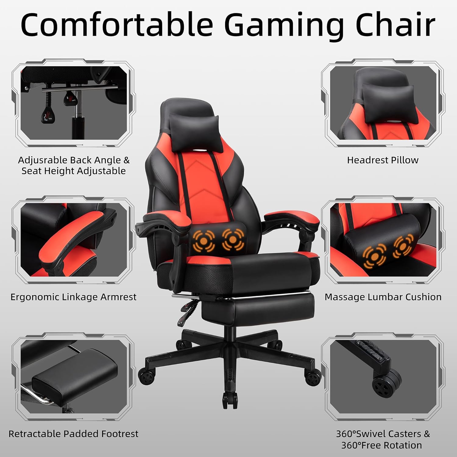 Gaming Chair with Footrest, Ma - Ergonomic Office Chair review and price