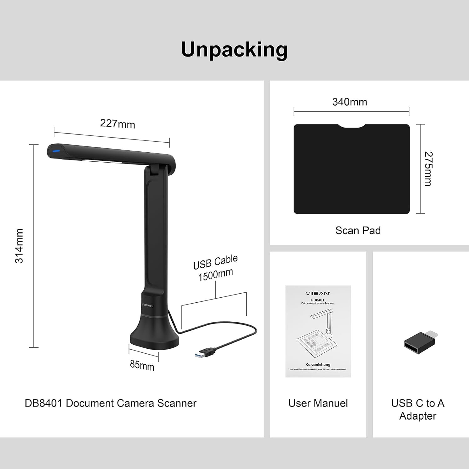 VIISAN DB8401 16MP Document Ca - Document Scanner Portable review and price
